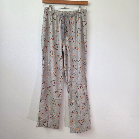 PINK Victoria's Secret Pajama Bottoms with Rainbow Heart Pattern - Picture 1 of 6